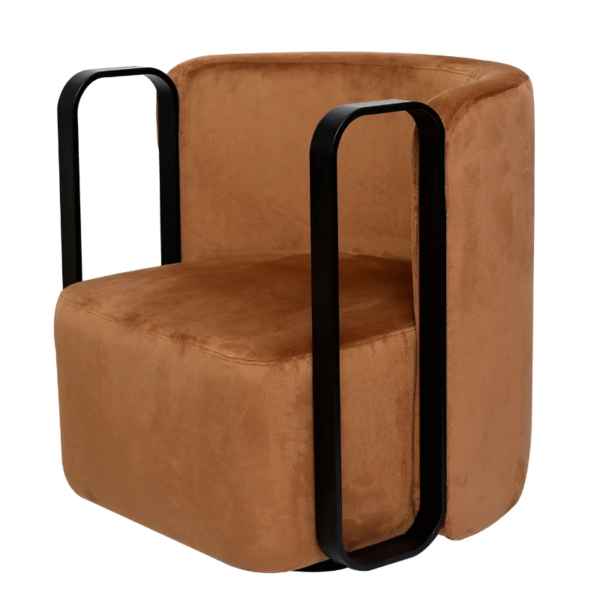 Solid Oak Wood Accent Chair – Ergonomic Curved Seat Design